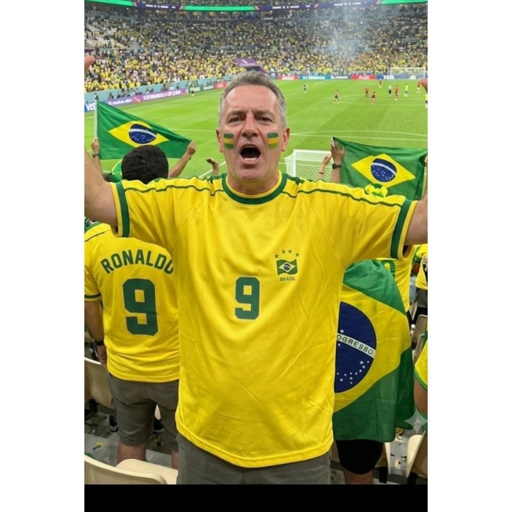 1998 Brazil Home Retro Jersey Ronaldo #9 Vintage Style Yellow Futbol Soccer